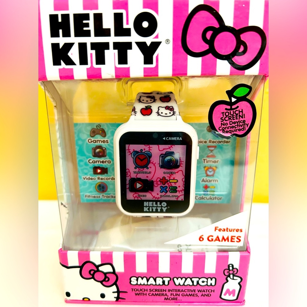 HELLO KITTY INTERACTIVE Touchscreen Smart Watch Camera Fun Games White/Red NEW